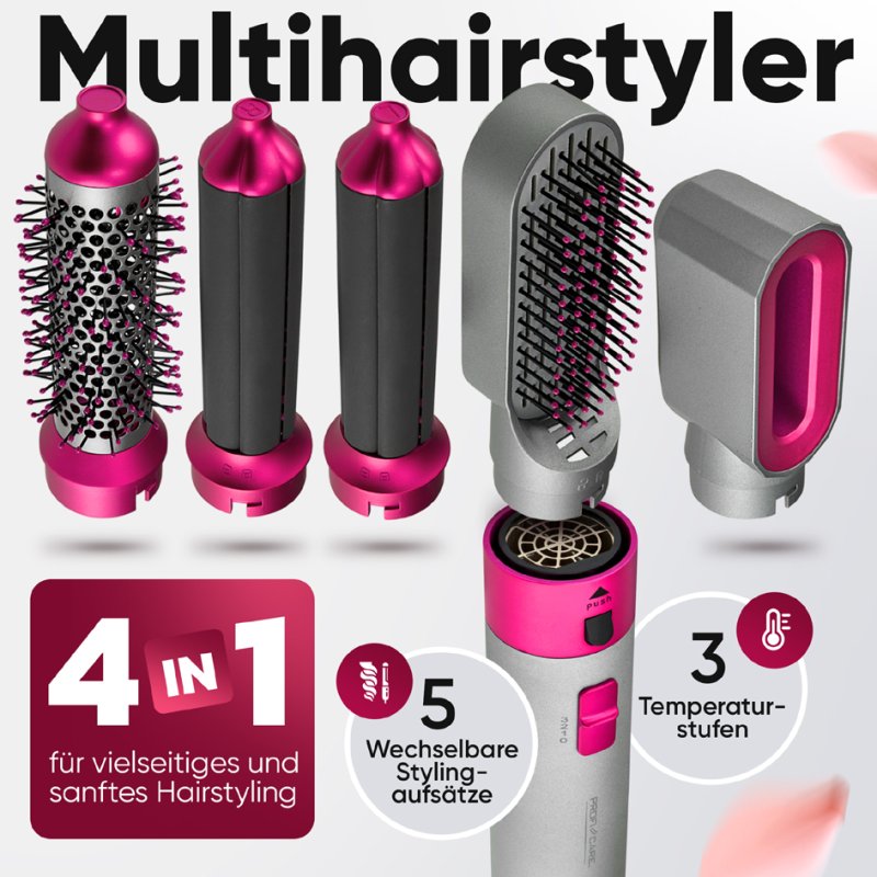 PROFI CARE Multicoiffeur 4en1 PC-HAS 3132, gris/rose, 1000 watts